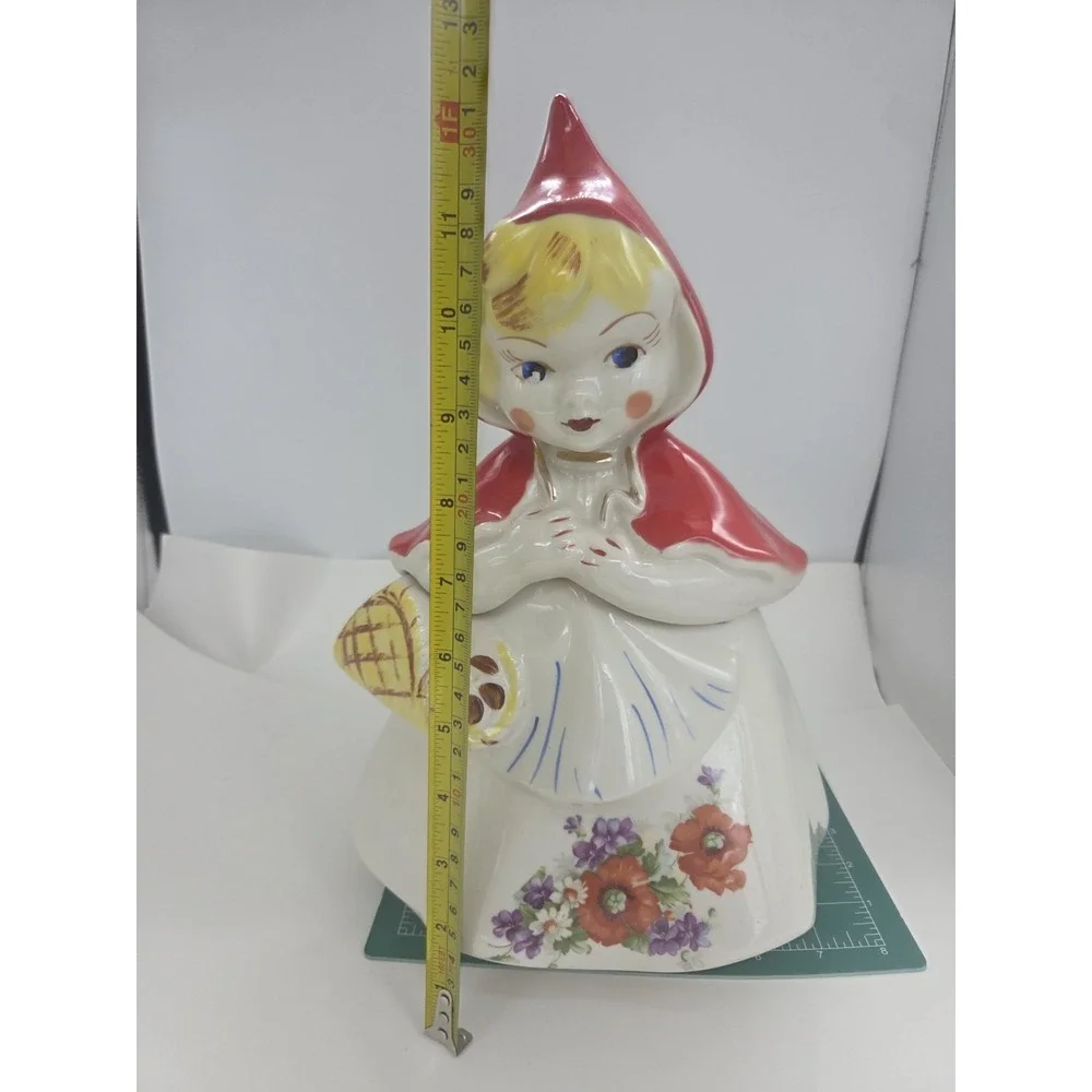 Little Red Riding Hood Open Taco-Style Basket Hull #967 Vintage Cookie Jar 1940s